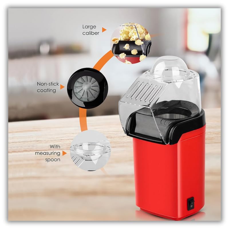 Hot Air Popper, Electric Popcorn Maker Machine with 1200W, No oil needed, Healthy and Delicious Snack for Kids, Adults,Great for Holding Parties in Home