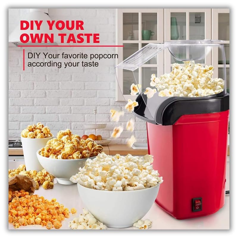 Hot Air Popper, Electric Popcorn Maker Machine with 1200W, No oil needed, Healthy and Delicious Snack for Kids, Adults,Great for Holding Parties in Home